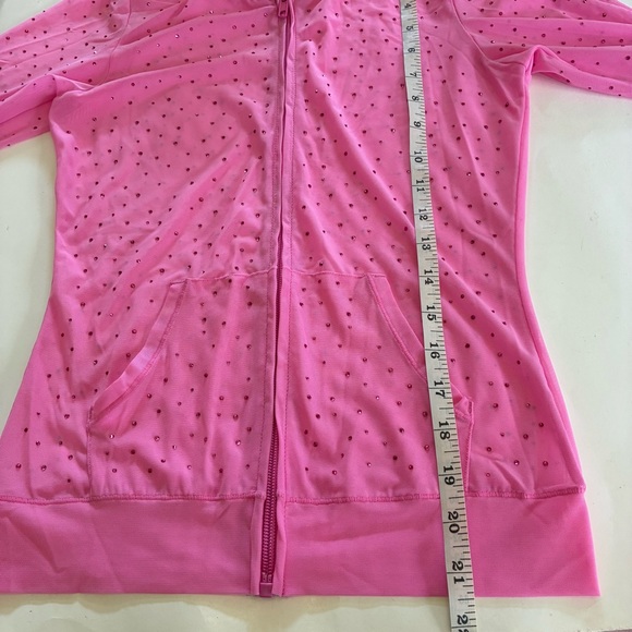 SKIMS Mesh Rhinestone Taffy Swim Cover Up Zip Up hoodie - Picture 14 of 16
